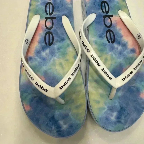 Bebe platform pastel flip flops size 8 - Picture 5 of 6